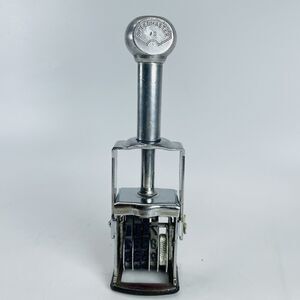 Vtg Speedmaster #3 Price Stamper Grocery Drug Store Display Decor Silver Metal